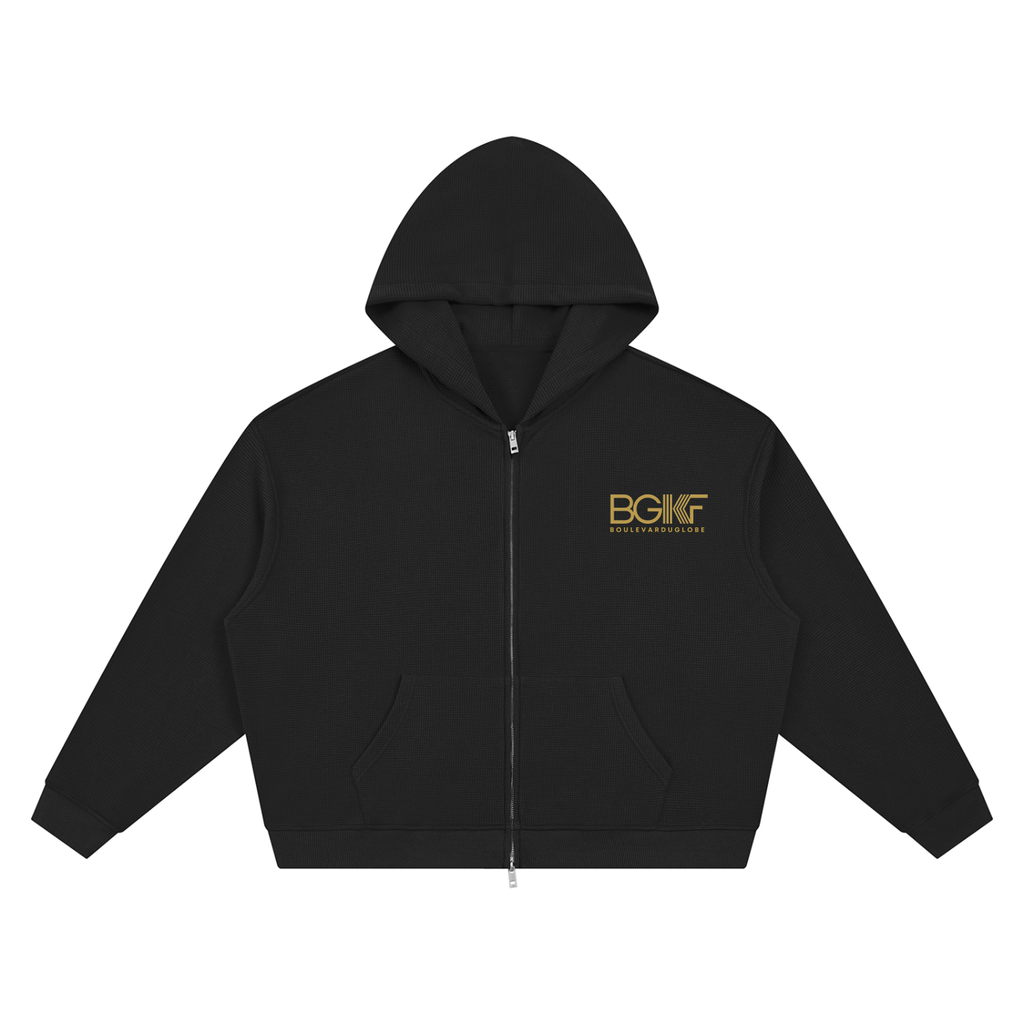 Sweat Homme à Capuche Oversize Zippé en Maille Gaufrée Premium Signature MARCO & LARA