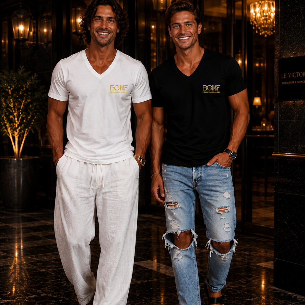 T-Shirt Homme col V Collection BOULEVARDUGLOBE®